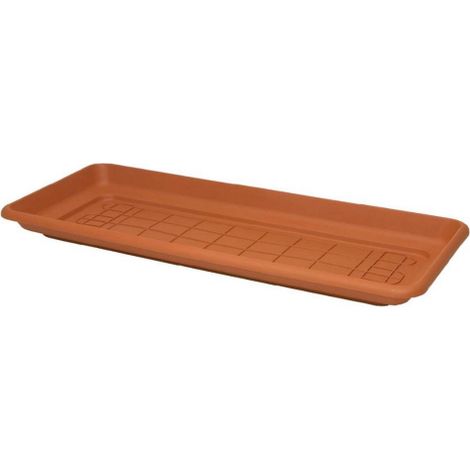Soucoupe pour pot rectangulaire 96x41x7 cm – Polypropylène résistant aux UV – Pour jardinage en extérieur – Lot de 2 – ICS