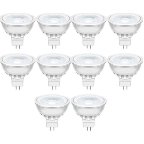 GU5.3 led warmweiß MR16 LED 5W Lampe 12V, 50 Watt ersetzt, 2700K Warmweiß 38° Abstrahlwinkel LED Spot MR16, 560Lm AC/DC 12Volt Led Leuchtmittel, Nicht dimmbar, 10 Stück (1/5)