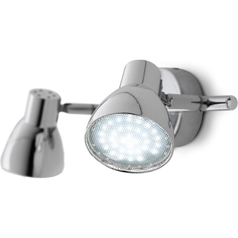 Lampada da parete faretto 32 cm LED 3W 3000K diffusori orientabili PUNTO a 2 luci (1/2)