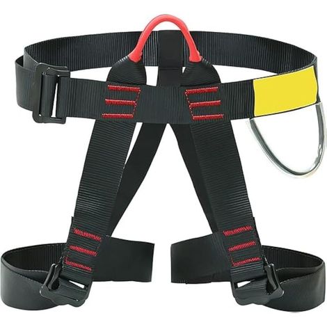 1 - Halbgurt - Auffanggurt - Kletter- und Bergsteigerausrüstung - Verstellbarer Gurt für Männer, Frauen und Kinder - Schwarz - 70-120 cm (1/5)