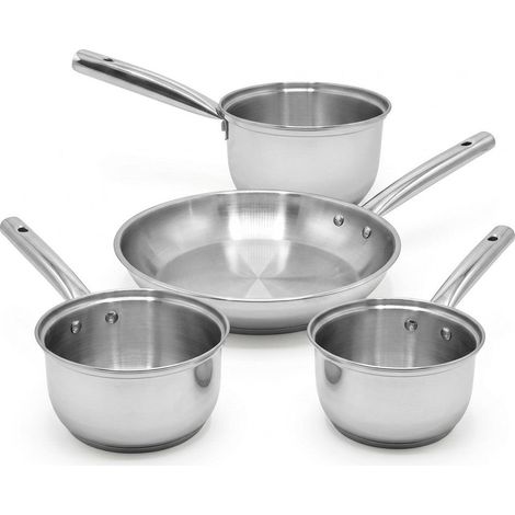 Lot de 3 casseroles 18/20/22 cm et poêle en inox 28 cm Fackelmann Rhona (1/5)