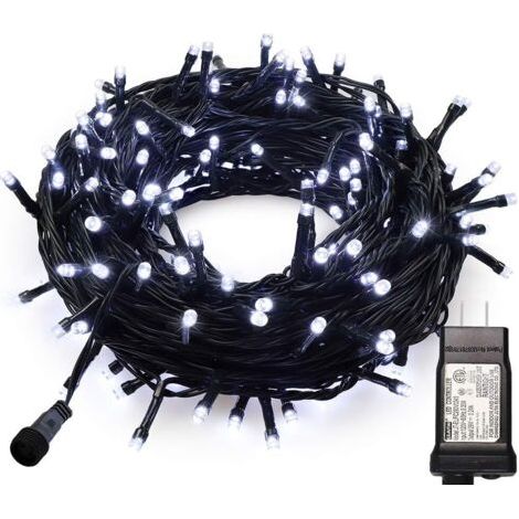 Luci natalizie a stringa di colore bianco puro, adatte per decorazioni di feste al chiuso o all'aperto, 200 luci per 20 metri (1/4)
