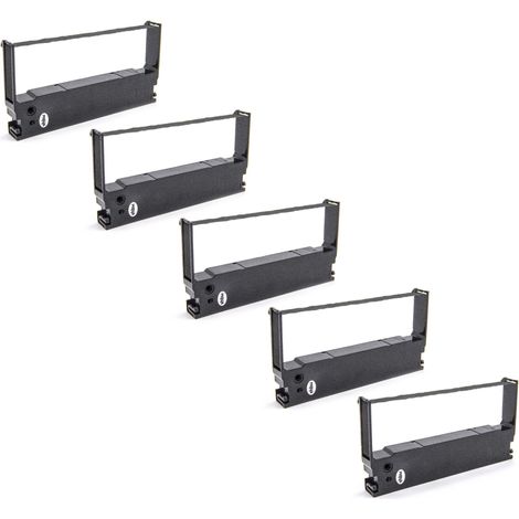 vhbw 5x Ribbon Cartridge Replacement for Epson ERC-32B, ERC-32, C43S015371 for Dot Matrix, Receipt Printer - Black Ink Ribbon