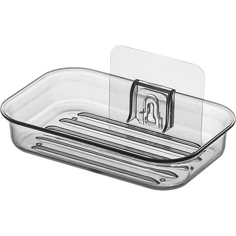 2 porte-savons muraux de cuisine faciles à installer - Aucun perçage requis, système d'évacuation transparent moderne pour salle de bain (1/3)