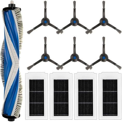 Pour aspirateur robot ECOVACS DEEBOT X5 Omni, X5 Pro Omni, kit d'accessoires, 1 brosse rotative, 4 filtres HEPA, 6 brosses latérales (1/4)