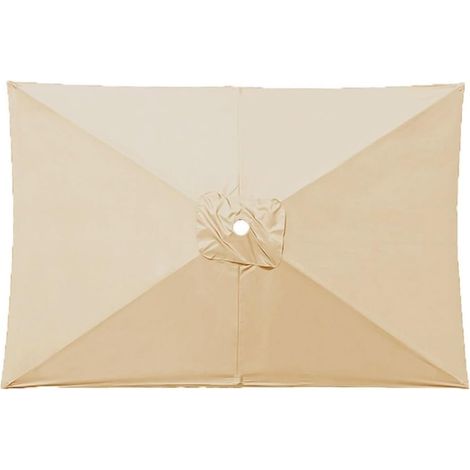 Auvent De Remplacement Pour Parasol 6 Baleines/8 Baleines, Toile De Rechange De Parasol Carré Rectangle 3x2m 3x3.0m, Housse De Polyester UV 50+(Beige,1.9x1.25m) (1/5)