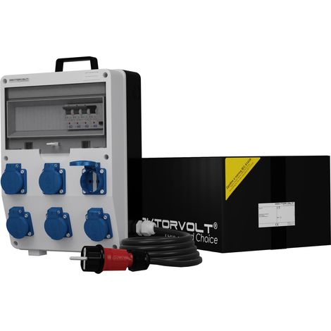 Tableau électrique de chantier avec câble TD-S/FI SKH 6x230 V Schuko Doktorvolt DV-0557-D (1/5)