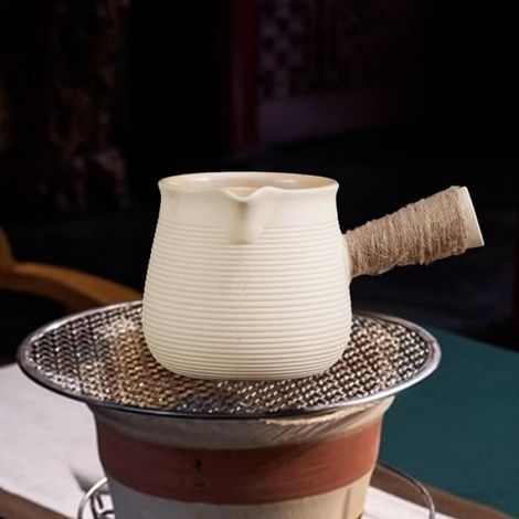 Théière en céramique avec poignée Anti-brûlure, bouilloire, infuseur à thé pour Restaurant, cuisine, blanc (1/4)