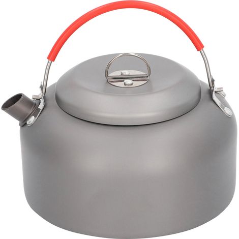 Bouilloire de camping 1,4 l en métal de qualité alimentaire avec poignée anti-brûlure, cafetière portable et résistante pour les excursions en camping (1/5)