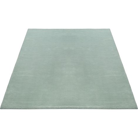 FLOORNOVO Hochflor Teppich Grün einfarbig - 110 x 60 cm - Besonders Weicher Teppich Wohnzimmer & Badezimmerteppich - Pflegeleicht - vielseitig einsetzbar im Innenbereich (1/2)