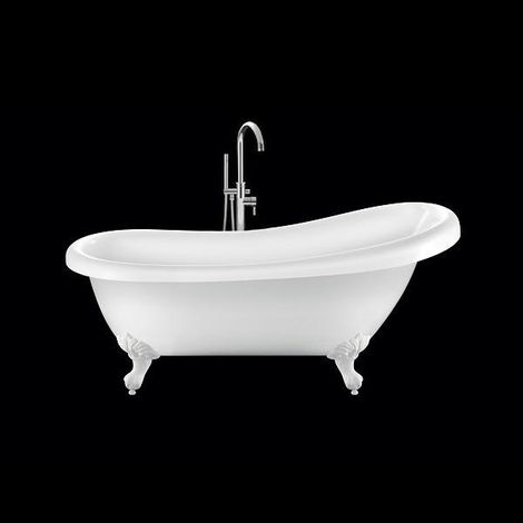 Vasca da bagno freestanding con piedini RICHMOND Bianca 155 cm Piedini di aquila Bianchi