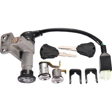 Lntyq 4 Drähte Zündschlüsselbaugruppe Ersatz für GY6 49cc 50cc Taotao Scooter Moped Jonway 50QT-21 (1/5)