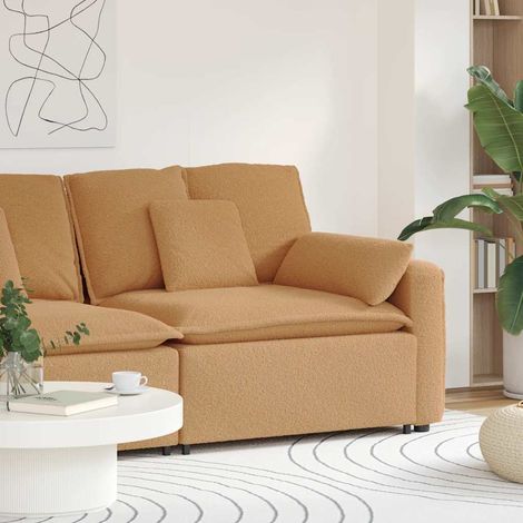 Modulares Sofa Endmodul mit Armlehne Kissen Beige 100 cm vidaXL (1/5)
