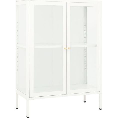 Maison Exclusive - Credenza Bianca 75x35x105 cm in Acciaio e Vetro