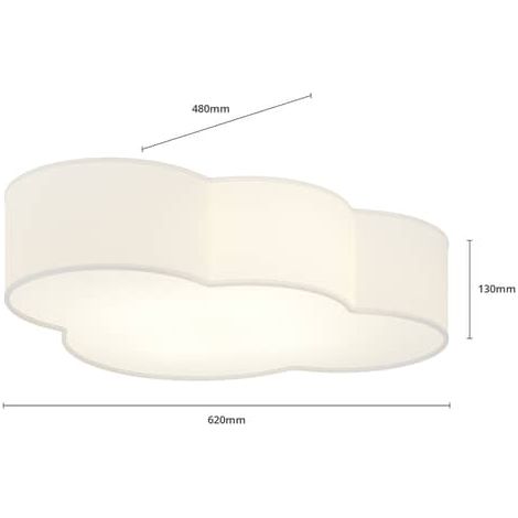 [GEBRAUCHT] B-Ware Euluna Deckenlampe Deckenlampe Lampe Leuchte Wohnzimmer Cloud Textil 62cm Weiß