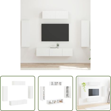 vidaXL Wohnzimmerregal -  TV-Schränk 5 pcs Weiß (1/5)