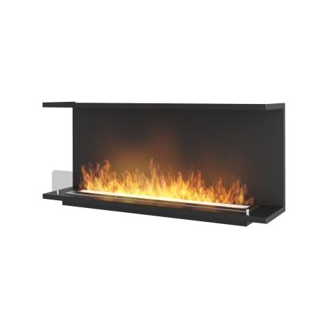 Cheminée Bioéthanol Encastrable Design C1200 V.2 avec Vitre Ouverte sur 3 Côtés Brûleur 3 Litres
