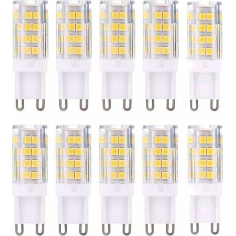 G9 LED Lampe Ampoules, Blanc Chaud 3000K 5W Lumiere équivalent aux ampoules halogènes de 40 W 420 lumens not dimmable, lot de 10 (1/5)
