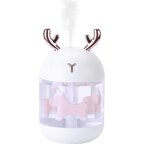 Mini Humidificateur D'air,Portable Humidificateur d’AirMaison,humidificateur d'air bébé,Arrêt Automatique Sans Eau de L'humidificateur de Bureau USB pour la Maisonla Chambre à Coucherle Bureau (Blanc) (1/5)
