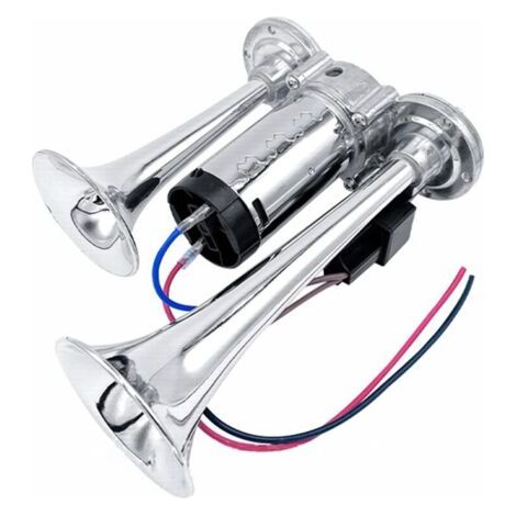 Kit de klaxons super puissants à double trompette 600 dB avec compresseur universel pour voitures, motos, camions, trains et bateaux 12 V (1/4)