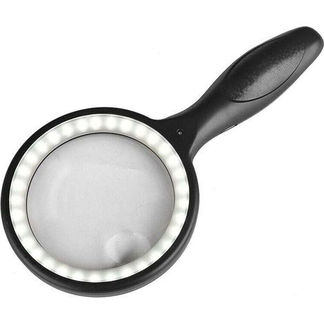 30-fache 60-fache Lupe mit 33 LED-Leuchten, LED-Lupe, Lupe auf Englisch – Mega-Leselupe, wiederaufladbare USB-Lupe, Leselupe für ältere Menschen