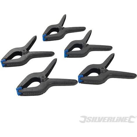 Pinza morsetto a molla 5Pz in plastica laboratorio magazzino Silverline Prezzo-lunghezza 170 mm/capacità morsa 70 mm