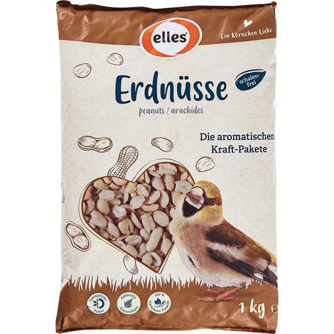Stroetmann – Elles Erdnüsse – Cacahuètes nature pour oiseaux sauvages et écureuils, 1 kg (1/3)