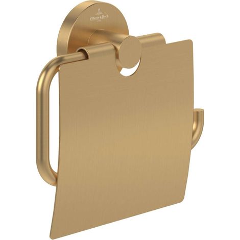Villeroy & Boch Elements Tender - Porta carta higienica con coperchio, color oro spazzolato TVA15101300076 (1/2)