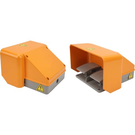 Pédale Interrupteur Pied Double Action Mécanique Momentanée avec Capot Protection 220V, FS 602 Aluminium NC 380V 5A (1/5)