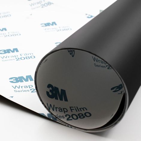 Film pour Voiture 3M 2080-M12 - Noir Mat - 30 x 152 cm - Film décoratif pour Voiture - sans Bulles (3M 2080-M12) (1/5)