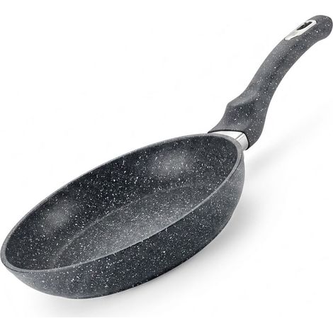 Padella Antiaderente Effetto Pietra 32 cm Fondo Induzione in Alluminio ad Alta Conducibilita Termica Spessore 3 mm e Manico Ergonomico Antiscottatura Antiscivolo cottura salutare senza grassi (1/5)