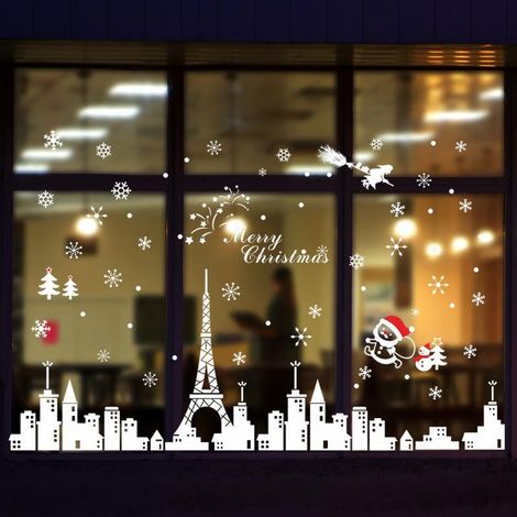 Autocollants décoratifs pour vitres en verre à motif flocon de neige (1/5)