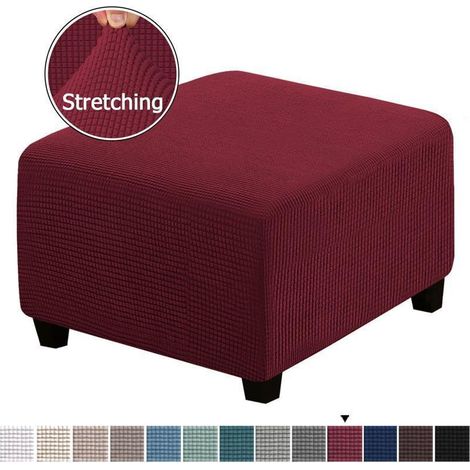 Des housses élastiques et des manchons de protection carrés en fibre élastique sont utilisés pour les tabourets de rangement et les repose-pieds, avec des bandes élastiques en bas - longueur-largeur 6