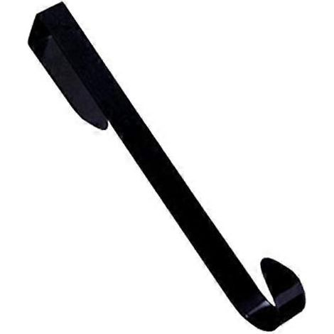 1123-71 Patère de porte robuste en métal, 30 cm, noire, lot de deux (1/2)