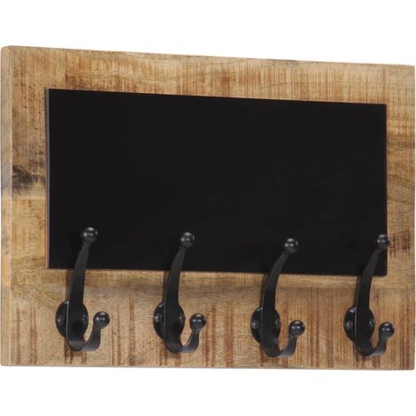 Maison Exclusive - Appendiabiti da Parete con 4 Ganci 2pz Legno Massello di Mango (1/5)