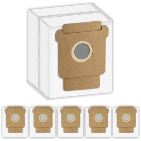FENOPLASTICA6 Pièces - Sac à poussière - Accessoire aspirateur robot - Filtration haute efficacité - Pour iRobot Roomba 104 105 405 505 Max 705 - Blanc - 20x15cm (1/5)