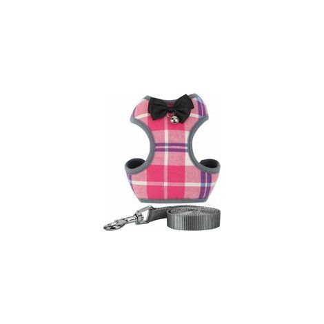 Harnais laisse doux respirant pour petit chien et chat, rose, taille L, modèle MZ123 – (1/5)