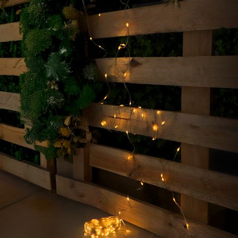 IluminaShop - Guirnalda Exterior LED con USB 2700K (15 Metros)  Blanco Calido 2700K