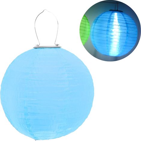 30 cm (11,8 Zoll) wasserdichte Solarlaterne für den Außenbereich, blaue LED-Hängelaterne, ideal für Partys und Dekorationen. (1/5)
