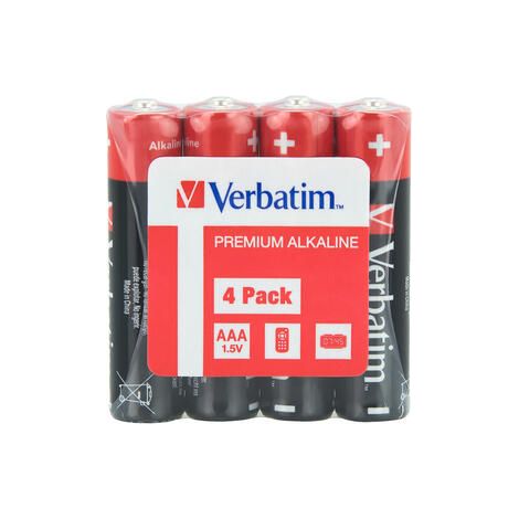 VERBATIM Pilas alcalinas AAA Premium I 1,5V I AAA-LR03 Micro I Pilas AAA I Pilas para Reproductor de MP3, cámara, Control Remoto, rasuradora y más I Pila alcalina Premium I 4 Unidades (1/3)