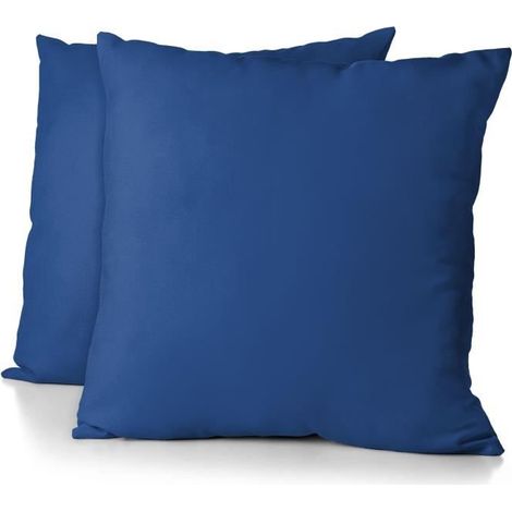 Set of 2 pillowcases - HOME LINGE PASSION - 63 x 63 cm - Blue (1/3)