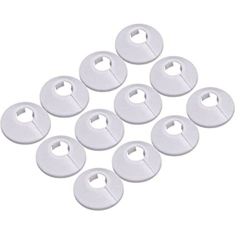 Lot de 12 caches tuyaux blancs pour tuyaux de 15 mm – Installation facile sans outil – Matériau plastique PP – Décoratif pour radiateurs (1/5)