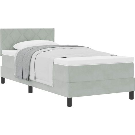 Maison Exclusive - Boxspringbett mit Matratze Hellgrau 90 x 200 c