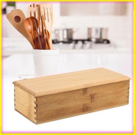 Boîte à baguettes japonaise, cage à cuillères, cadre en bambou, sertisseuse de fil, vaisselle, organisation de rangement, conteneur (1/4)