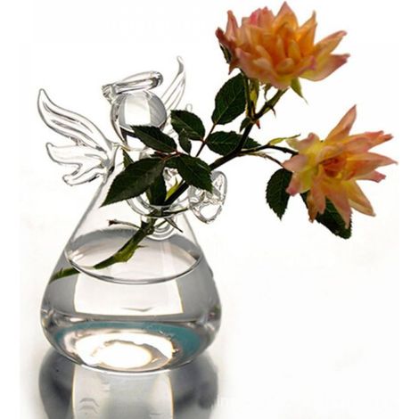 Vase En Verre Forme D Ange - Pour Plantes D Intérieur - Bureau Maison Café - 5 X 9 Cm Ou 7 X 12 Cm - 1 Pièce (1/3)