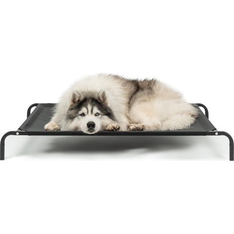 lionto Lettino rialzato per Cani Ideale per Giardino e Outdoor, (XL) 117x85 cm Nero (1/5)