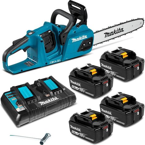 Makita DUC355PT4 Twin 18v / 36v LXT Cordless 35cm 14"" Chainsaw Lithium - 4 x5.0 (1/5)