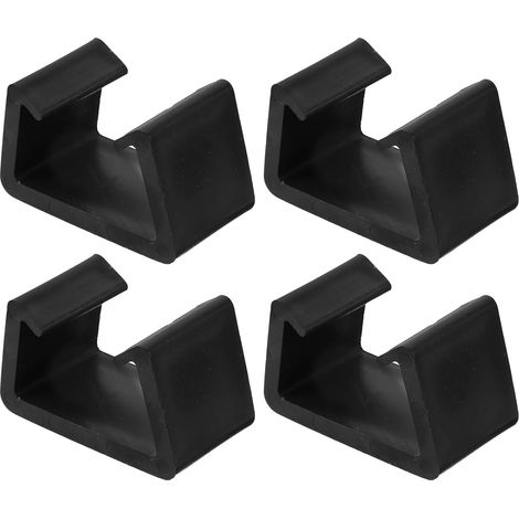 Homoyoyo Lot de 4 clips fixation noirs en plastique pour meubles (1/5)