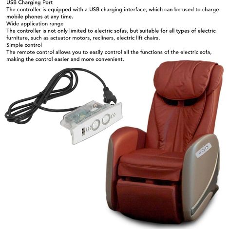 Télécommande pour Fauteuil Électrique avec Chargeur USB et Écran LED - Modèle 5 Broches et Structure ABS (1/5)