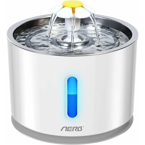 Ciel-Fontaine à Eau pour Chat et Petit Chien Aerb - Distributeur d'Eau Silencieux avec Filtre à Charbon Actif et Plateau en Acier Inoxydable - Veilleuse à LED..dyk.Trywise (1/3)
